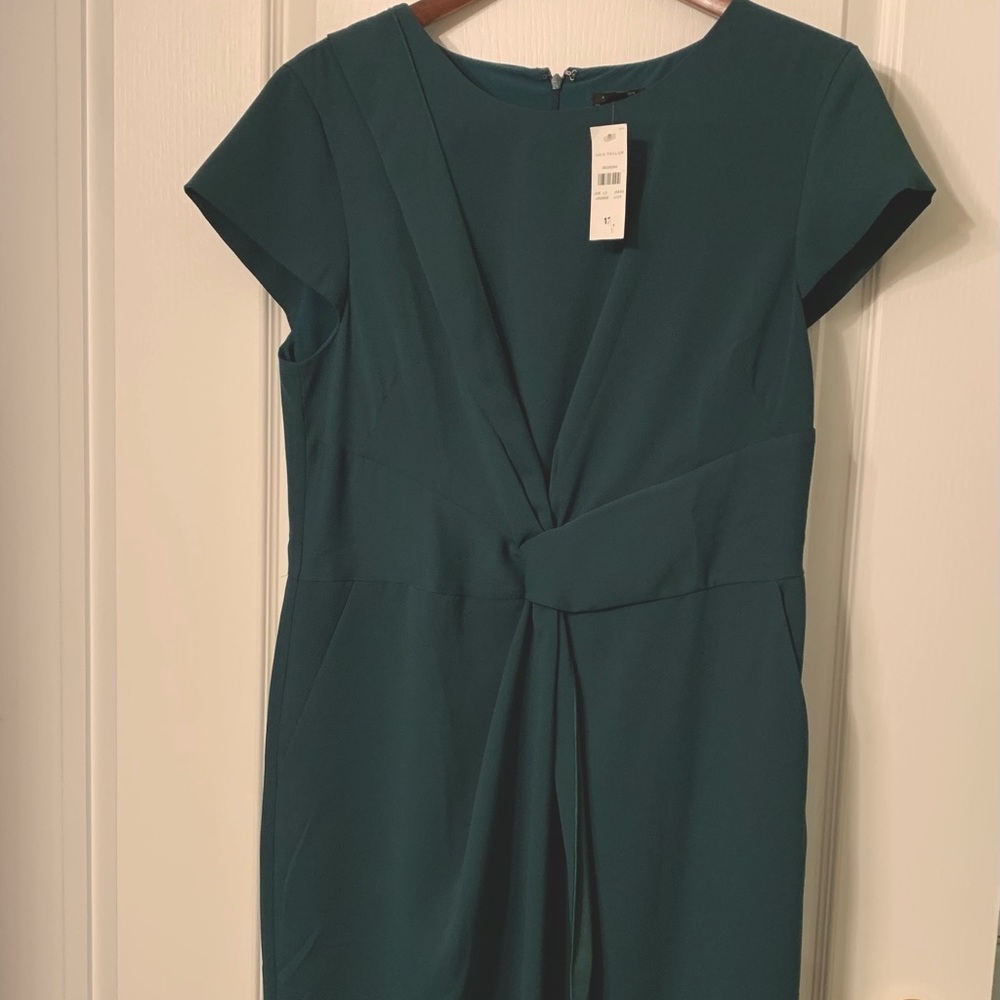 Ann Taylor Emerald Green Short-Sleeved Dress